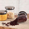 16oz 500ml clear Borosilicate food coffee glass jar with bamboo lid for saffron packaging GSJ-16B
